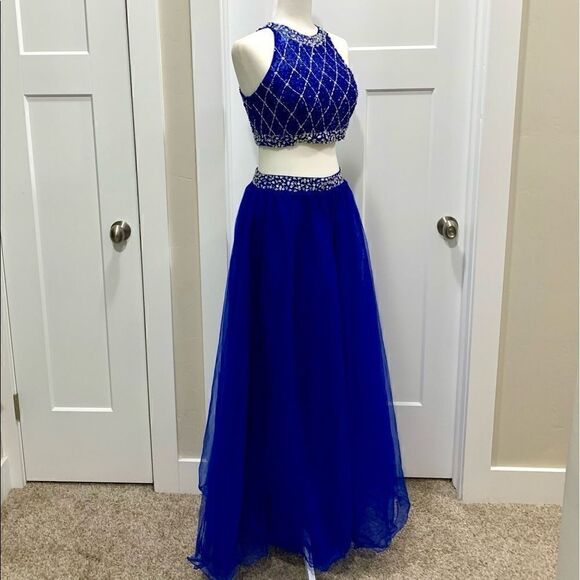 New Beaded & Sequined 2 Piece Ball Gown - Picture 2 of 11
